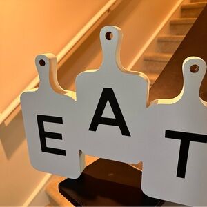 White and Black EAT Kitchen Sign